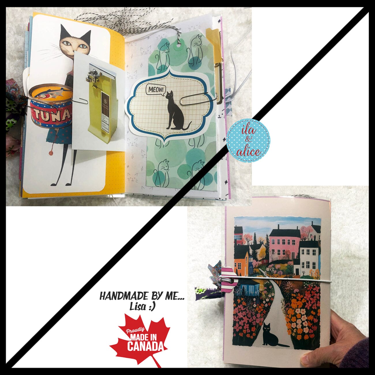 Journal intime avec un joli chat orange dans un pré