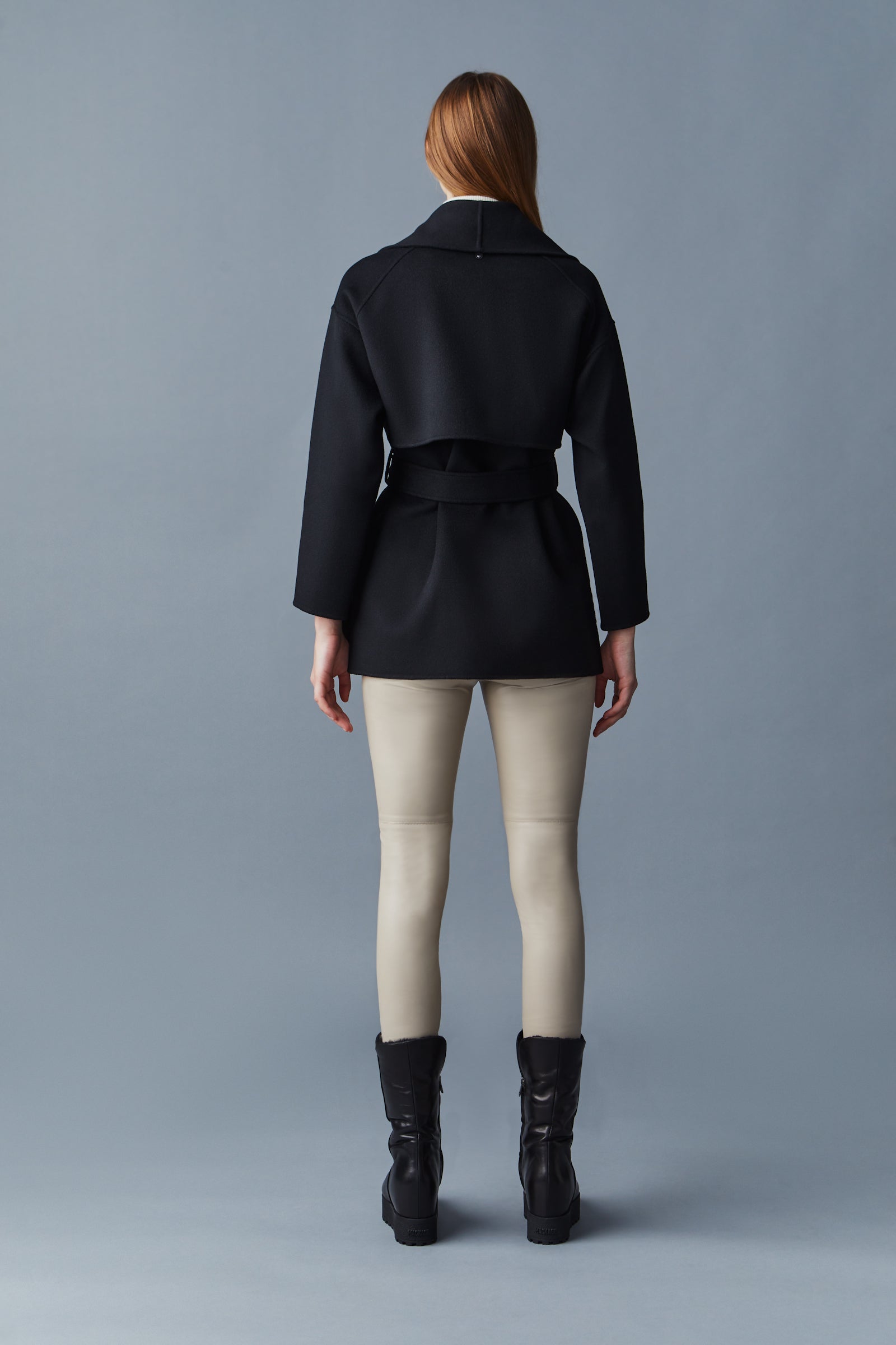 Veste peignoir en laine double face TYRA