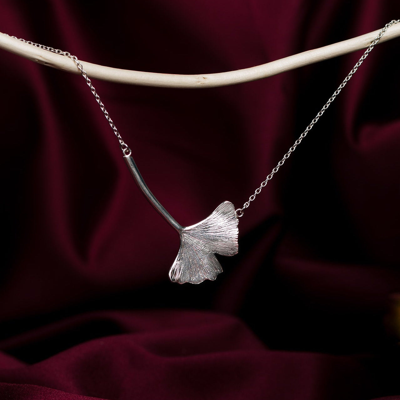 Large Single Ginkgo Necklace