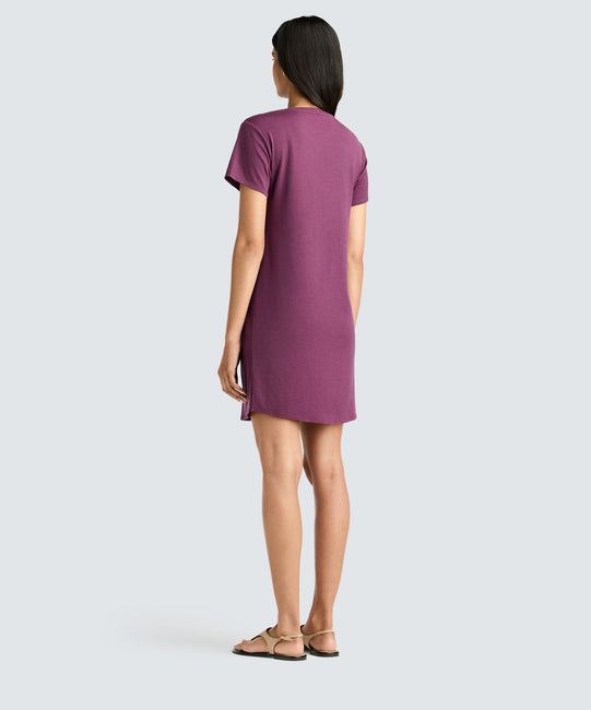 Robe t-shirt en laine mérinos pour femme