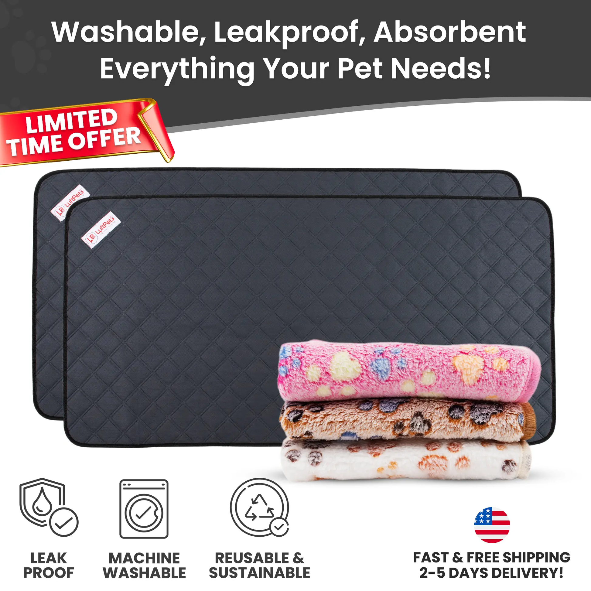 Parure de lit polaire 5 pièces pour cochon d'Inde et lapin – Parfaite pour chiens et chats