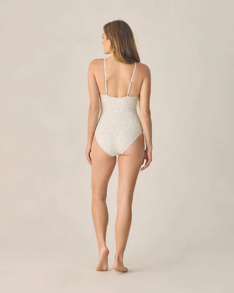 Women's Keyhole One-Piece | Green Fleur | Rylee & Cru