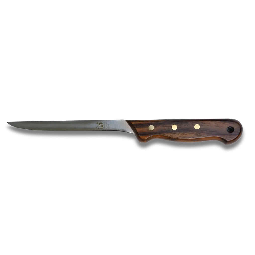 Regular Line Fillet Knife & Leather Sheath 6" Blade