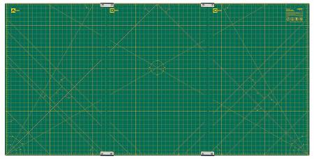 Ensemble de 3 tapis de découpe Olfa avec clips, vert, 89 x 178 cm