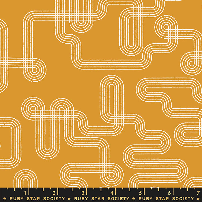 Linear; Labryrinth - Cactus, 1/4 yard