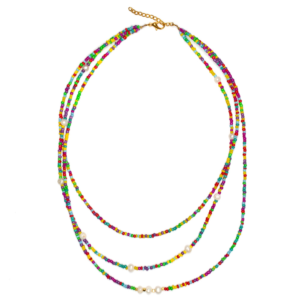 Triple Strand Necklace With Pearls