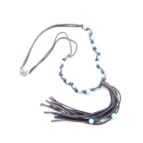 Suede Ball & Knot Necklace