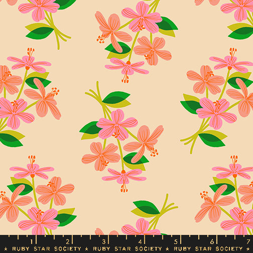 RSS Favorite Flowers Nosegay in Vintage Paper; 1/4 yard