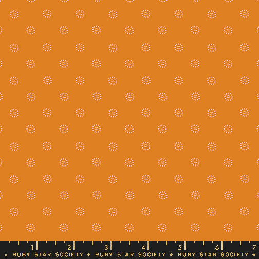 RSS Favorite Flowers Stamped Flower in Turmeric; 1/4 yard