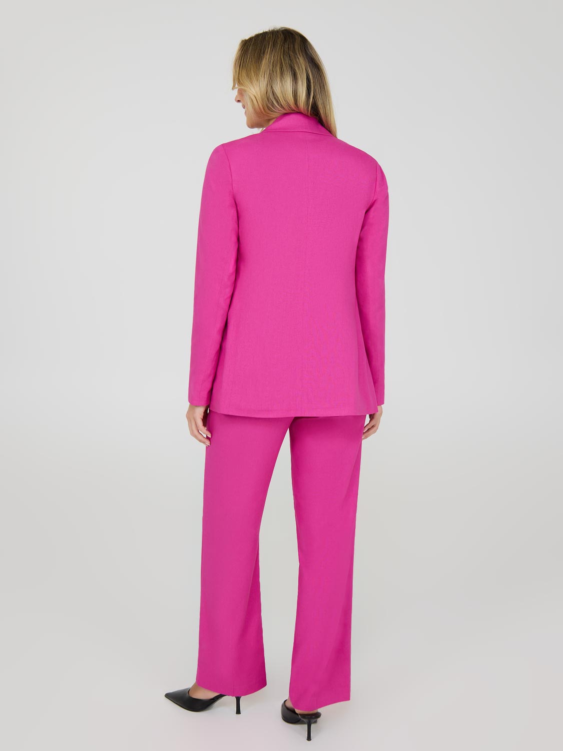 Blazer ouvert en lin mélangé