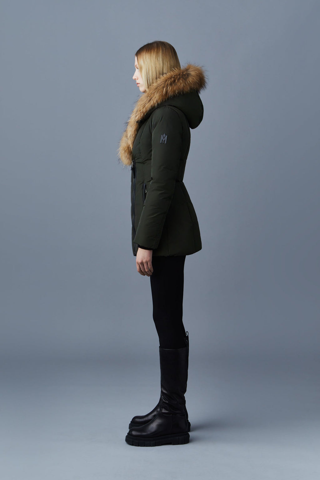 ADALI down coat with natural fur Signature Mackage Collar
