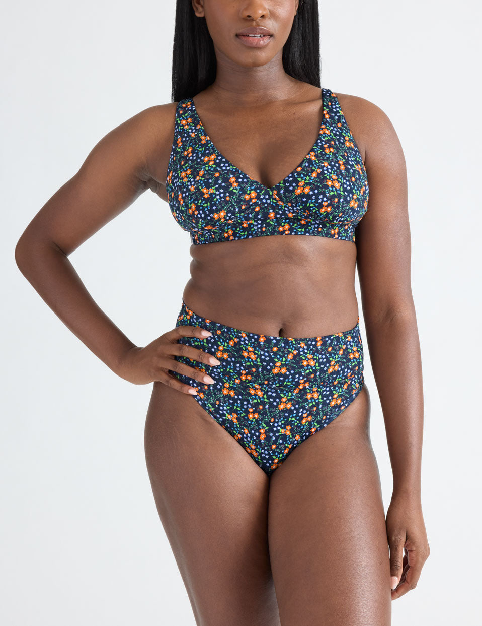 Bas de bain taille haute anti-fuites
