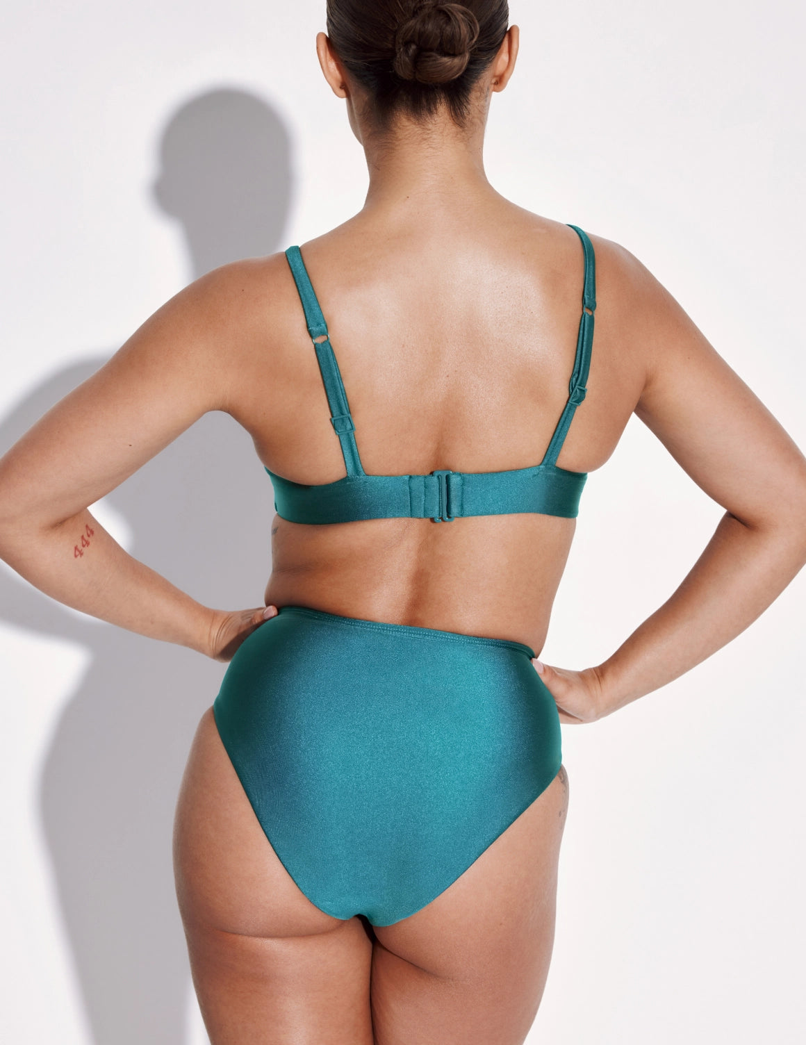 Shimmer Ruched Bikini Swim Bottom