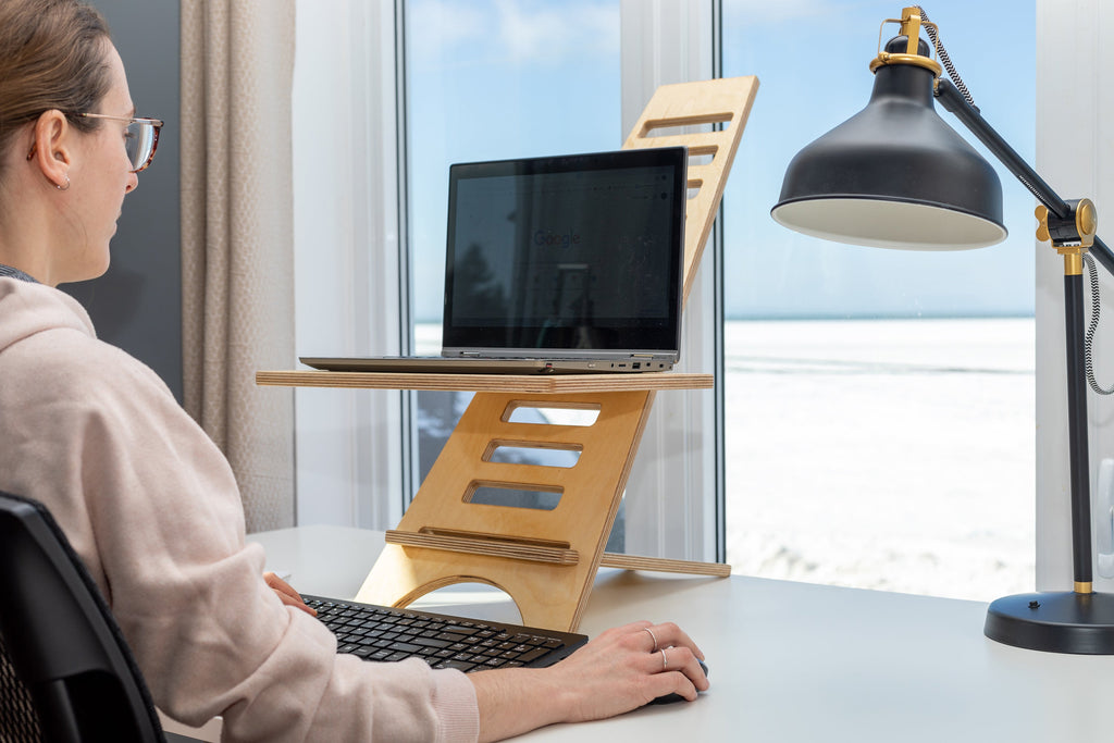 Wooden Sit-Stand Workstation