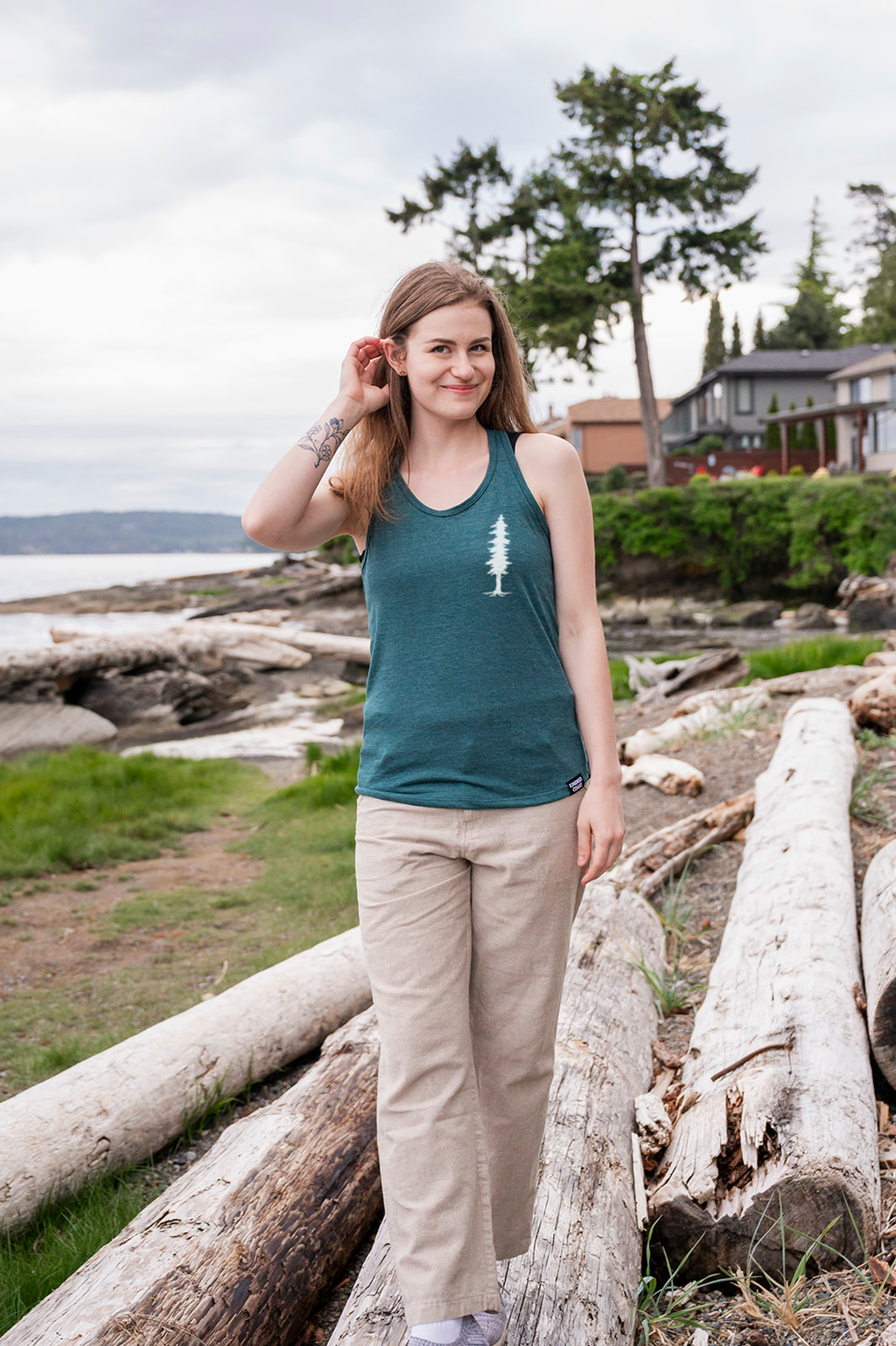 MINI TREE - Women's Racerback Eco Tank Top - Green