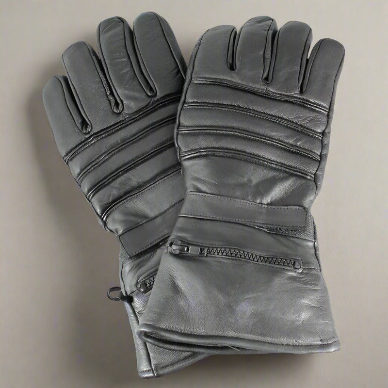 Gants de moto en cuir pour homme Open Road avec housse imperméable