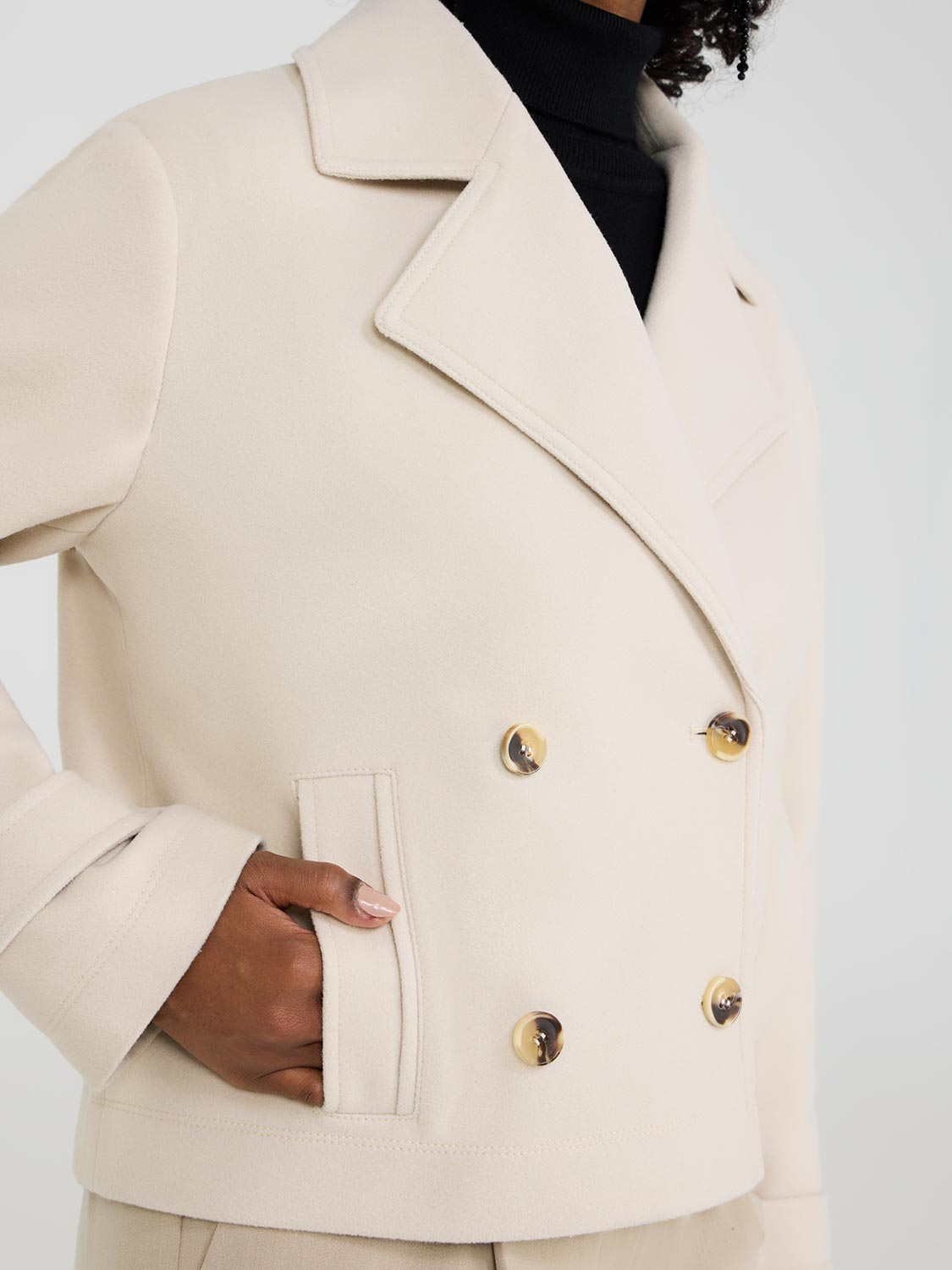 Trench-coat en fausse laine cintrée