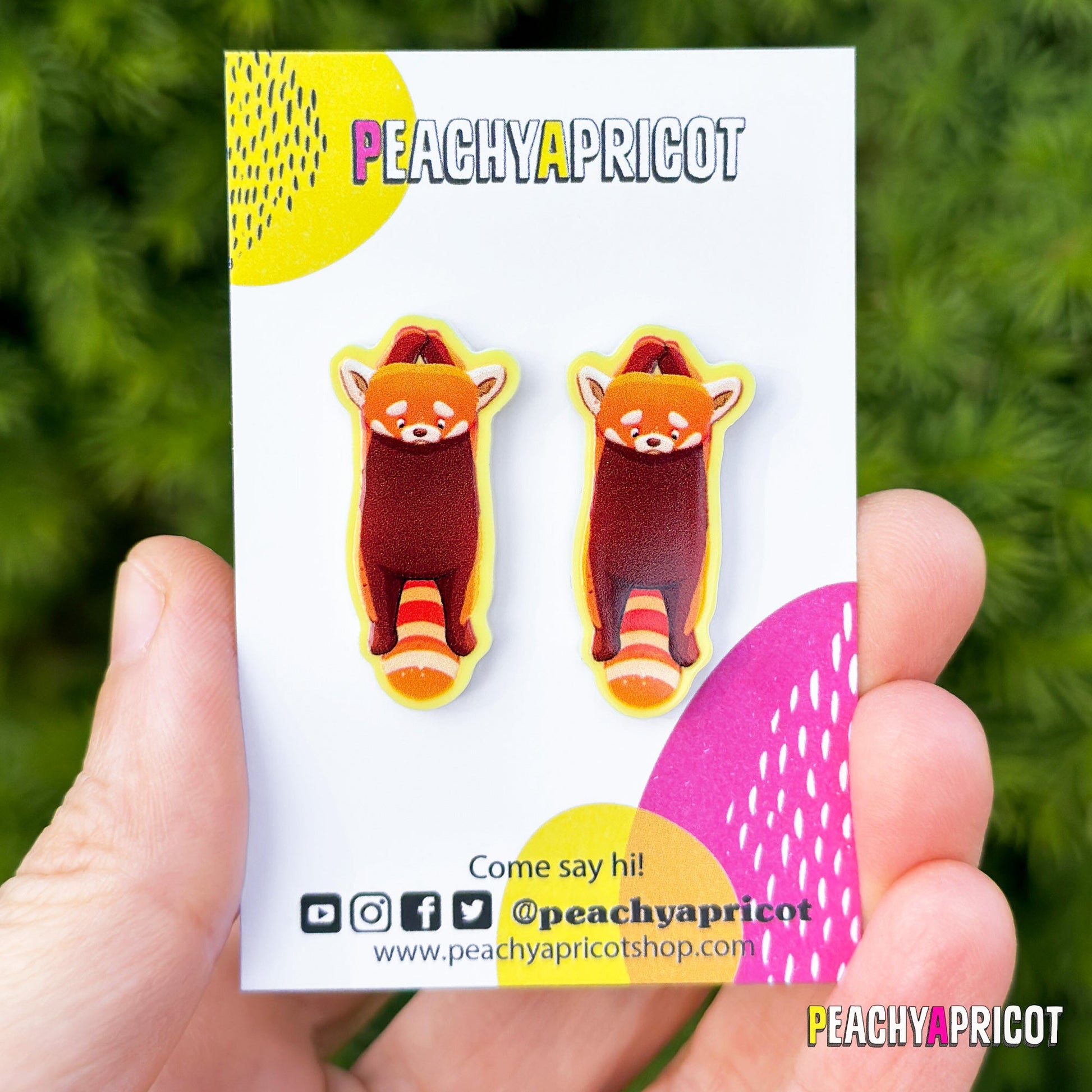 Boucles d'oreilles en acrylique Panda roux