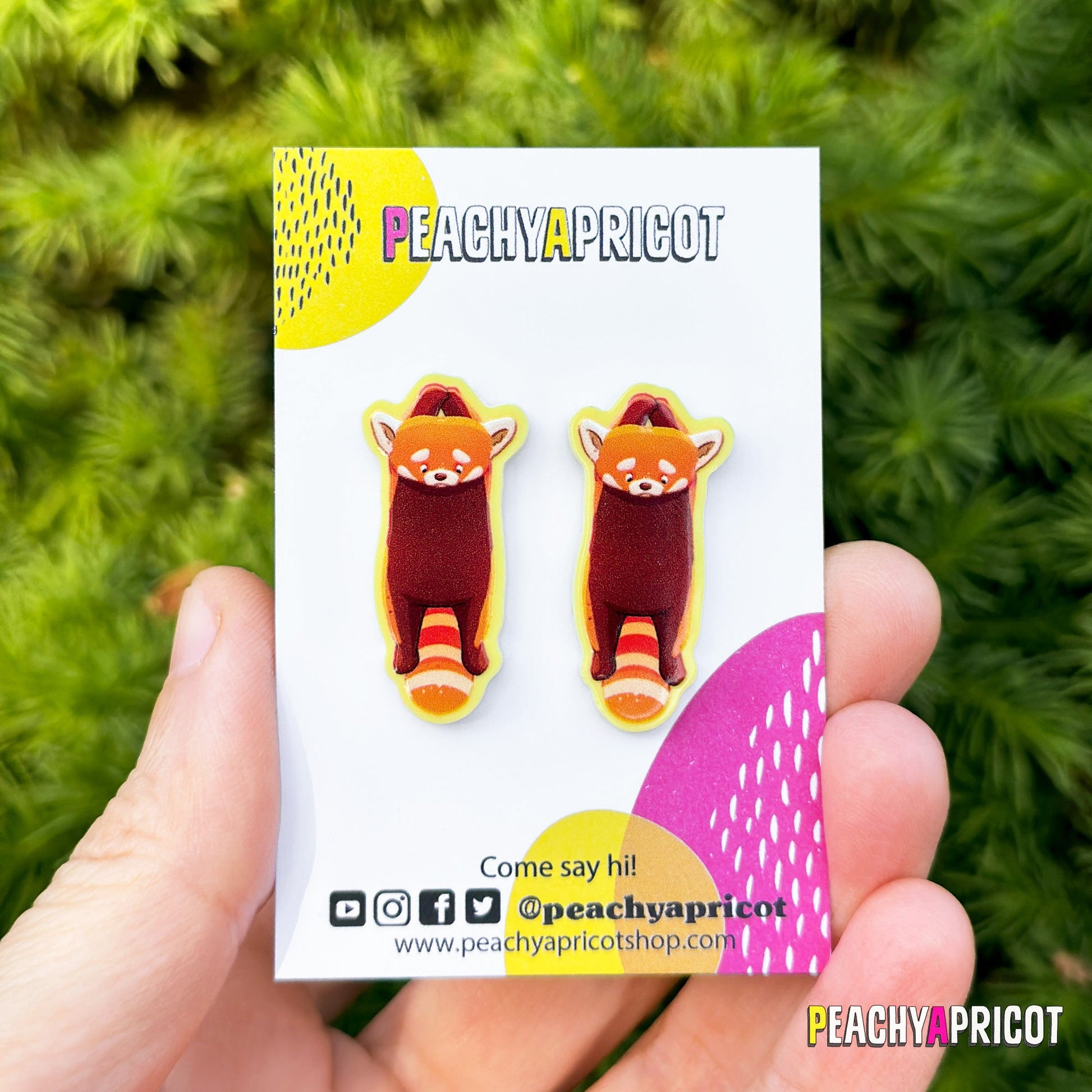 Boucles d'oreilles en acrylique Panda roux