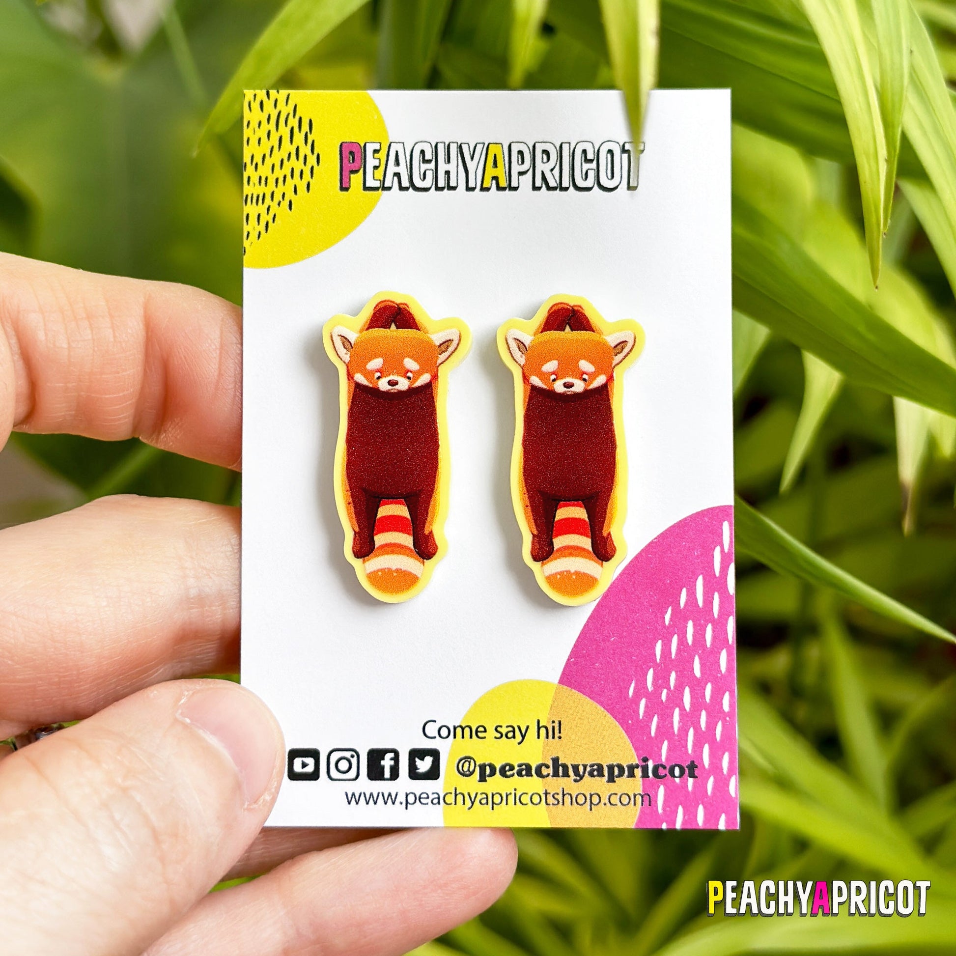 Boucles d'oreilles en acrylique Panda roux