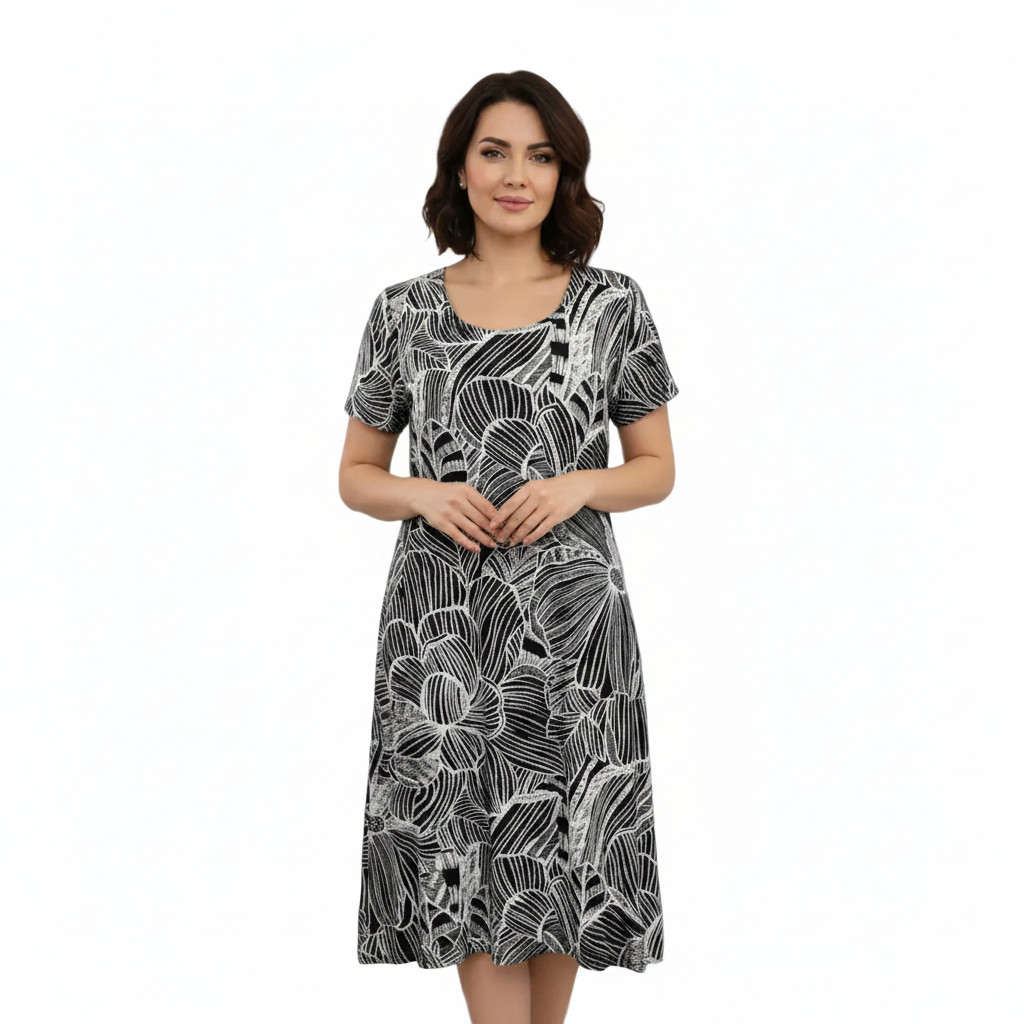 Julia Divina Black and White Dress