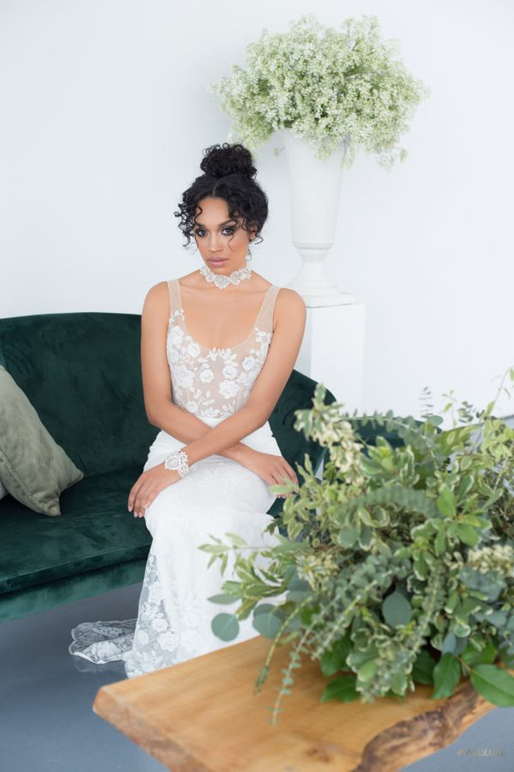 Manchette de mariée en dentelle de cristal DORA