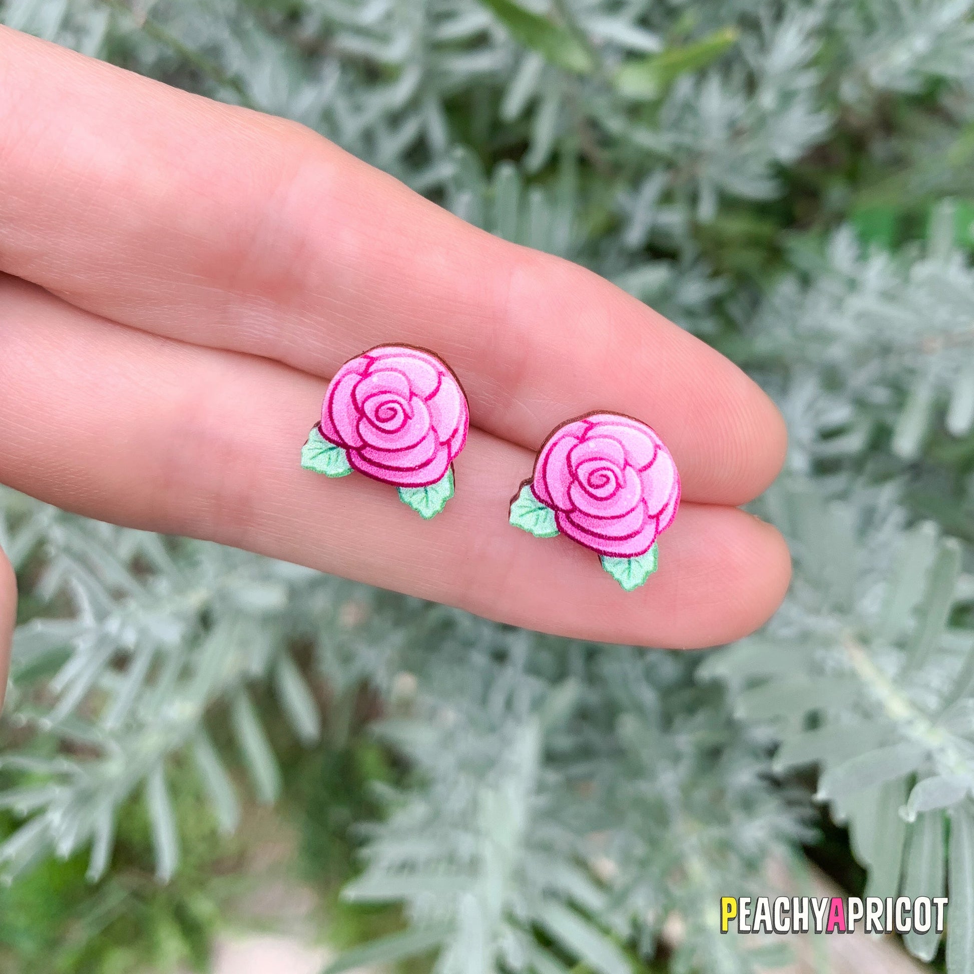Boucles d'oreilles roses roses