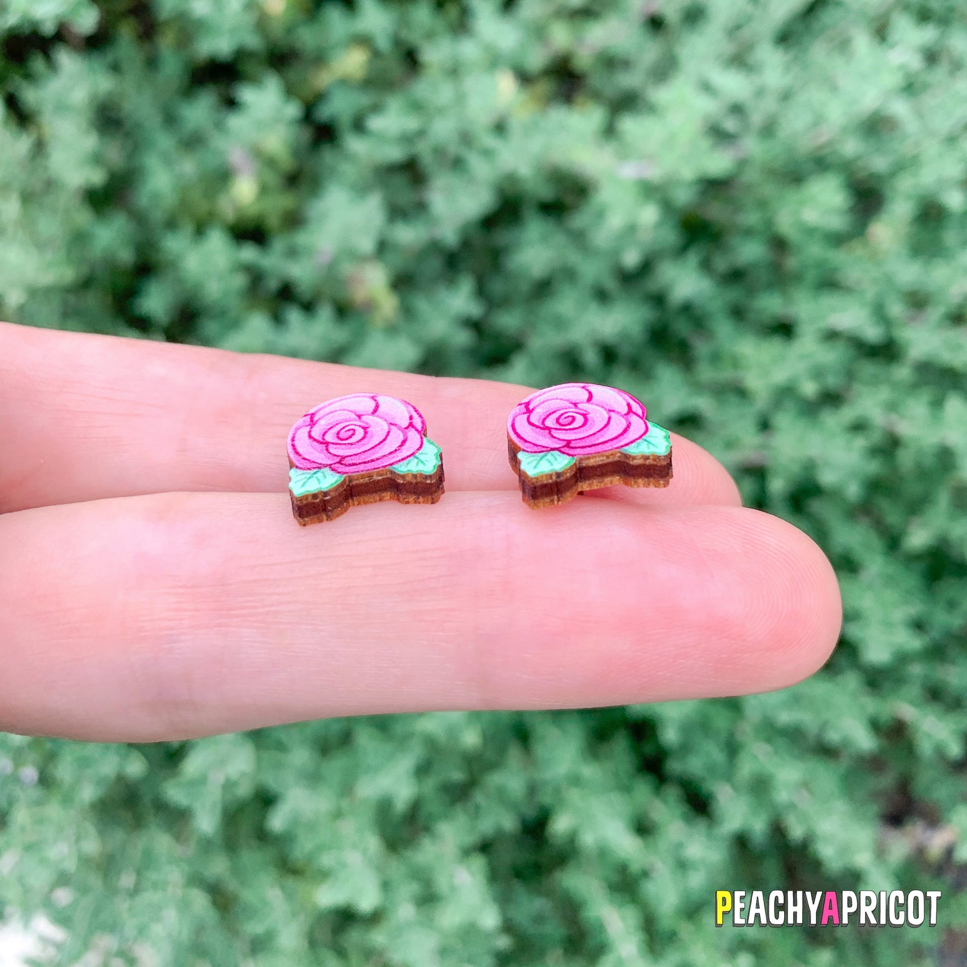 Boucles d'oreilles roses roses