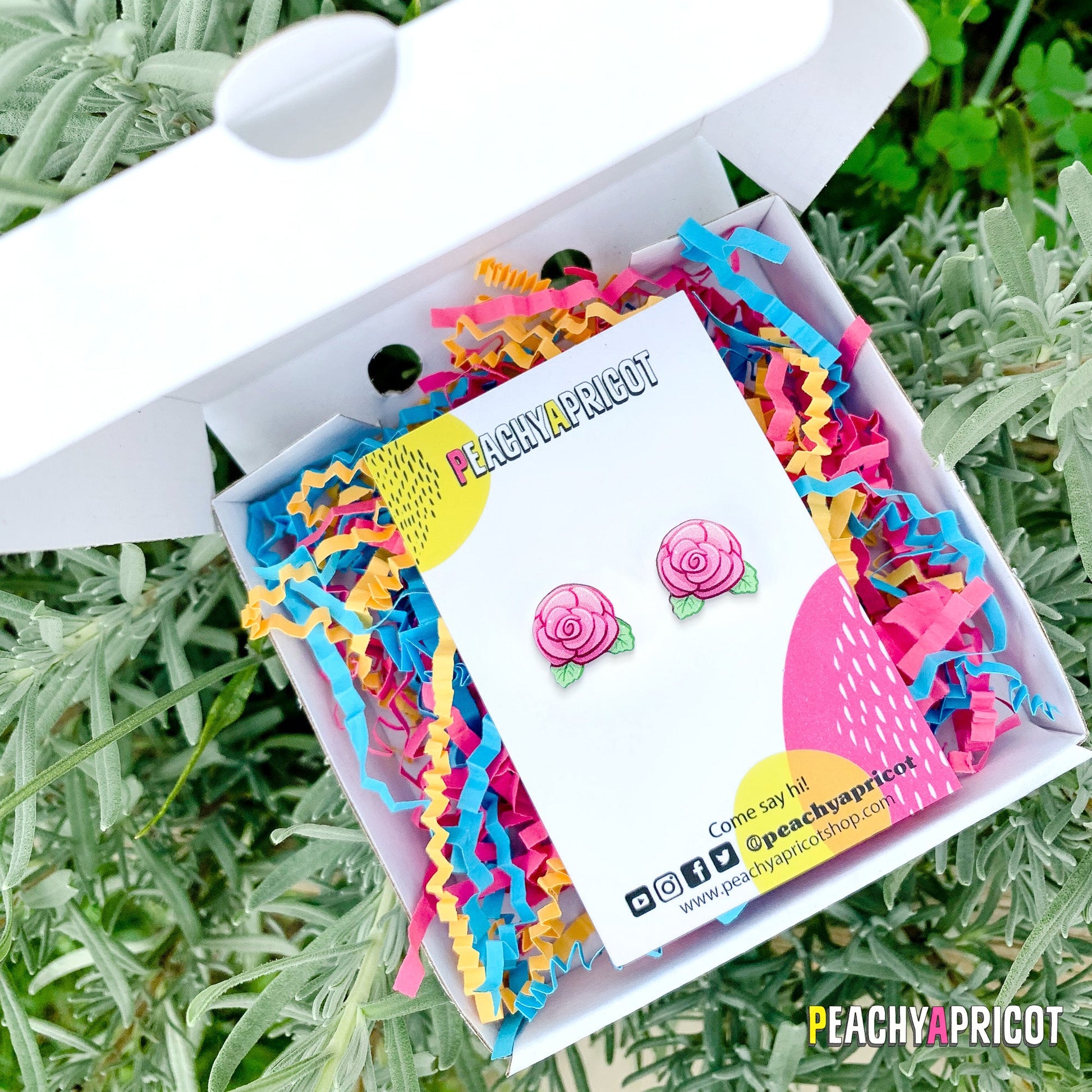 Boucles d'oreilles roses roses