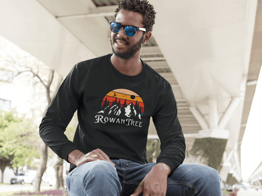 RowanTree Mountains Unisex Long Sleeve Tee – Ocean Cleanup Impact, Sustainable