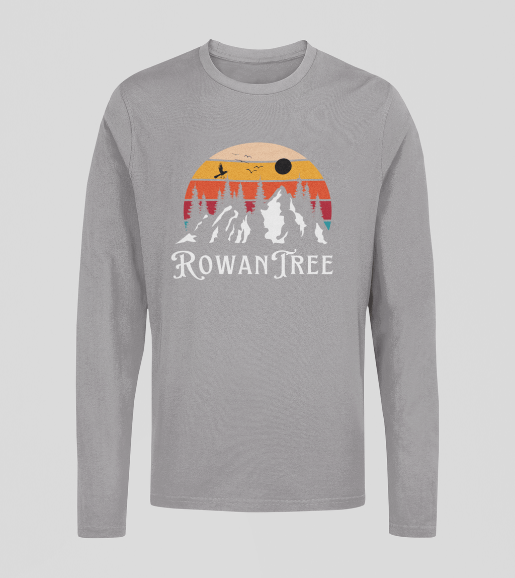 RowanTree Mountains Unisex Long Sleeve Tee – Ocean Cleanup Impact, Sustainable
