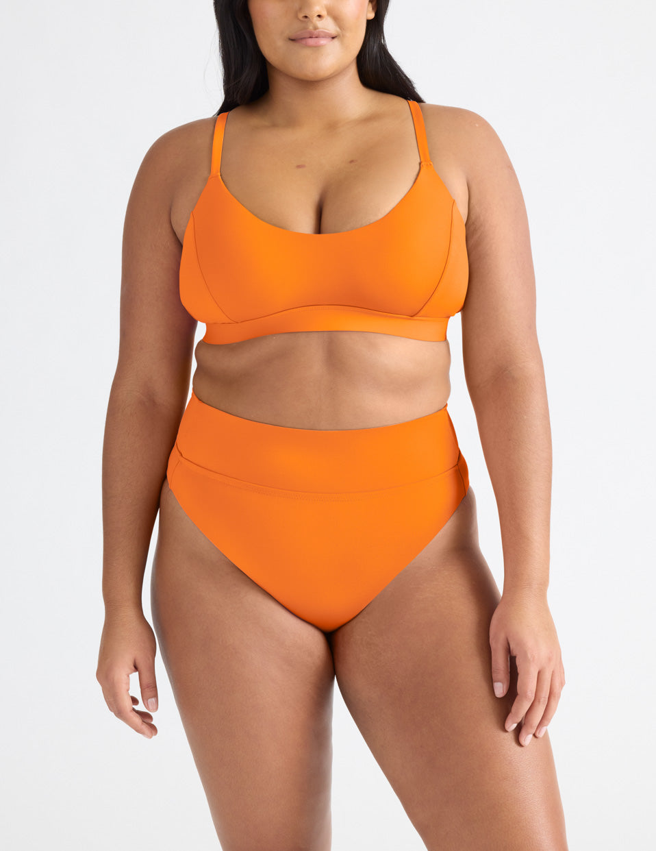 Bas de maillot de bain taille haute échancré