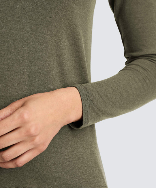 T-shirt à manches longues en mérinos pour femme