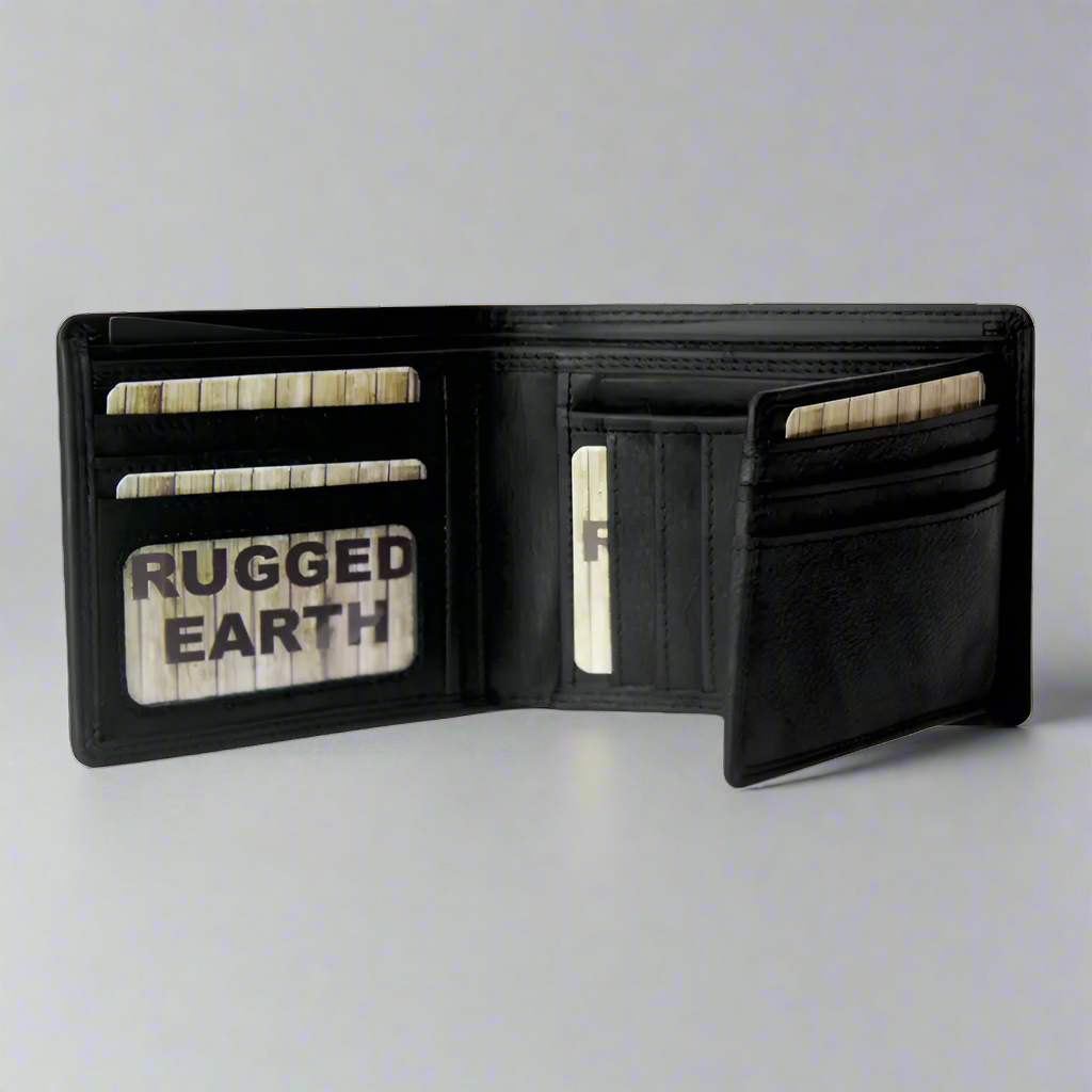 Portefeuille en cuir à deux volets pour homme Rugged Earth
