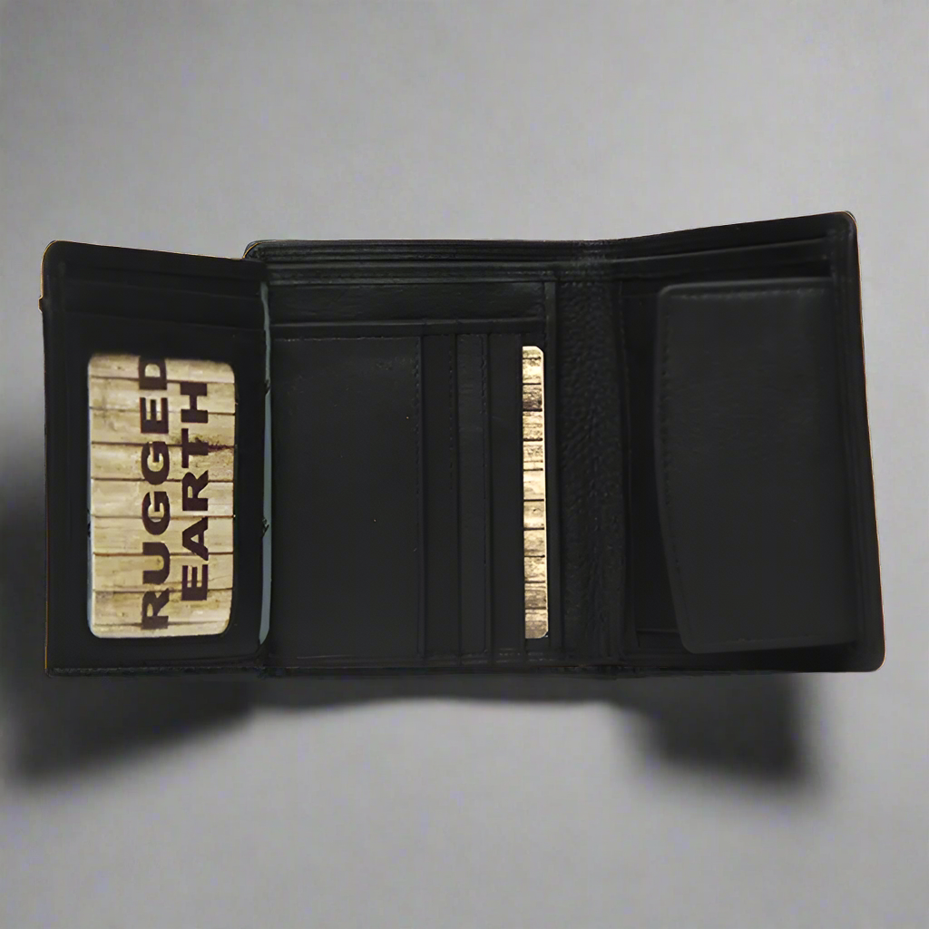 Portefeuille en cuir pour homme Rugged Earth avec porte-monnaie