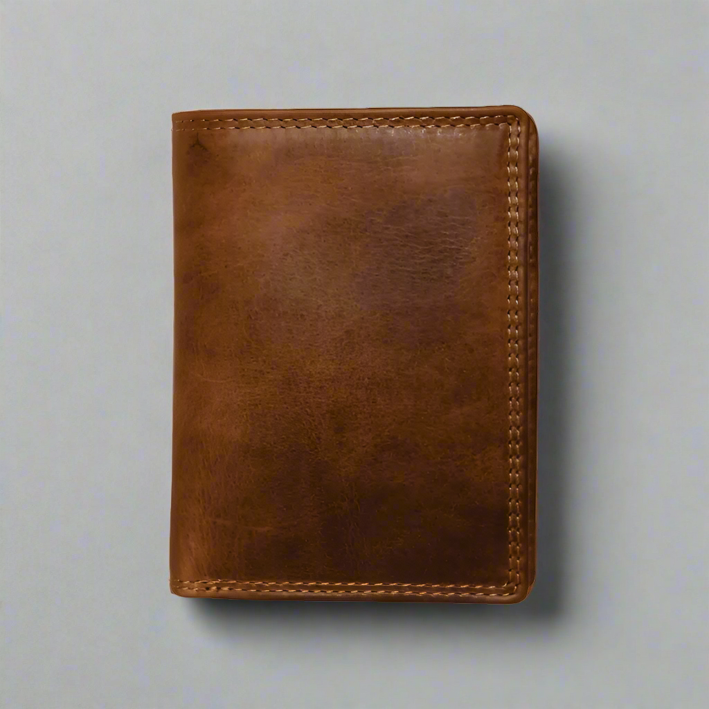 Portefeuille en cuir pour homme Rugged Earth, à trois volets, avec poche zippée pour la monnaie