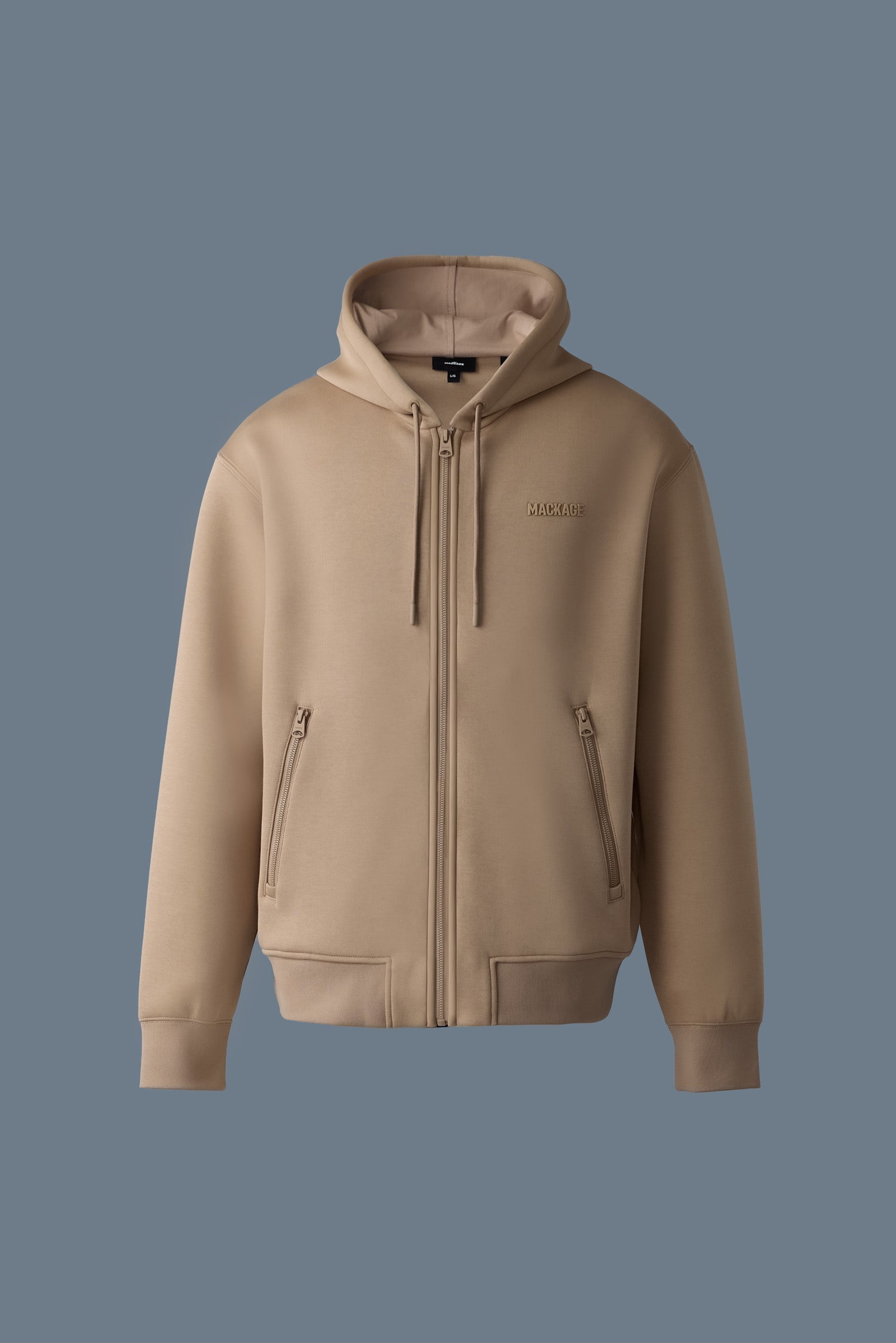 Sweat à capuche zippé en jersey double face KRYSTOS