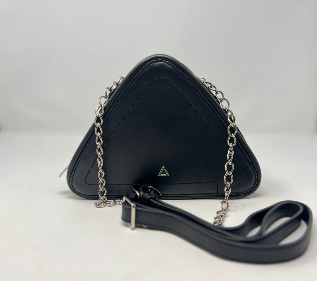 Triangle Shaped Evening Bag, Black, Kiana