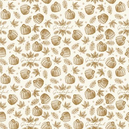 Riley Blake - Nuances d'automne - Crème Icons avec paillettes - SC13475R-CREAM