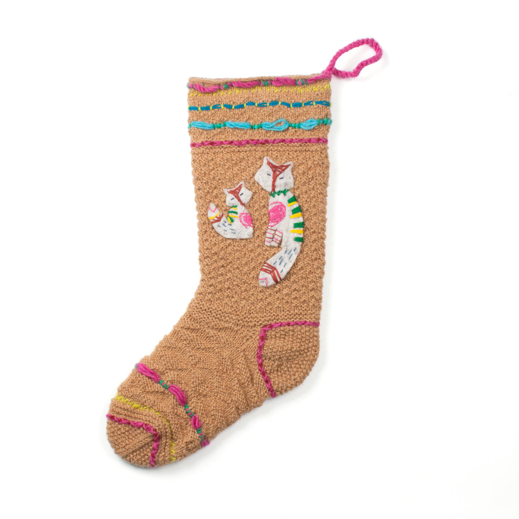 Foxtail Knit Christmas Stocking