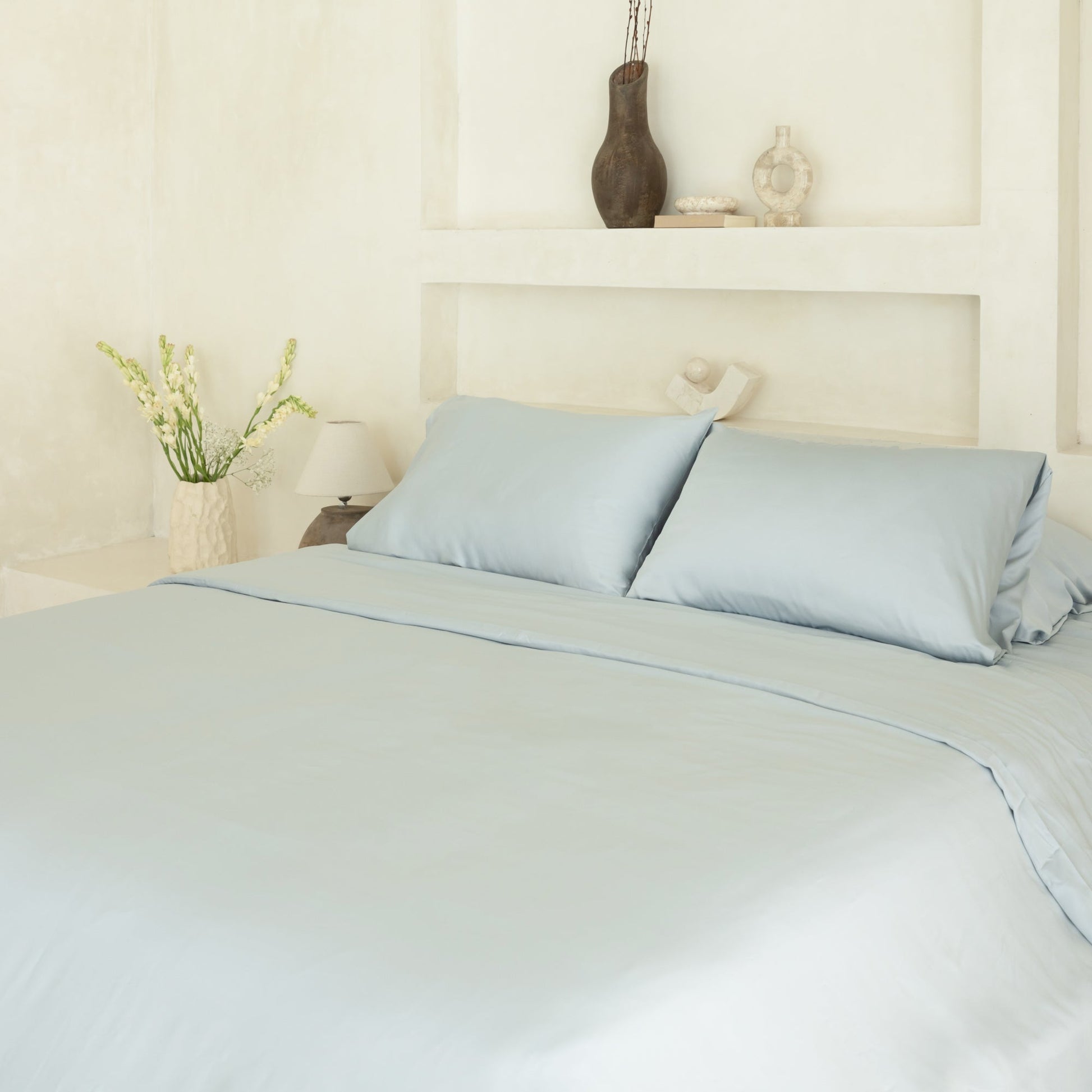 Ensemble de draps en satin de bambou biologique