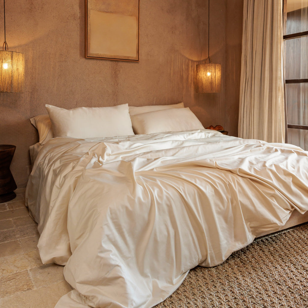 Ensemble de housse de couette en coton à fibres longues