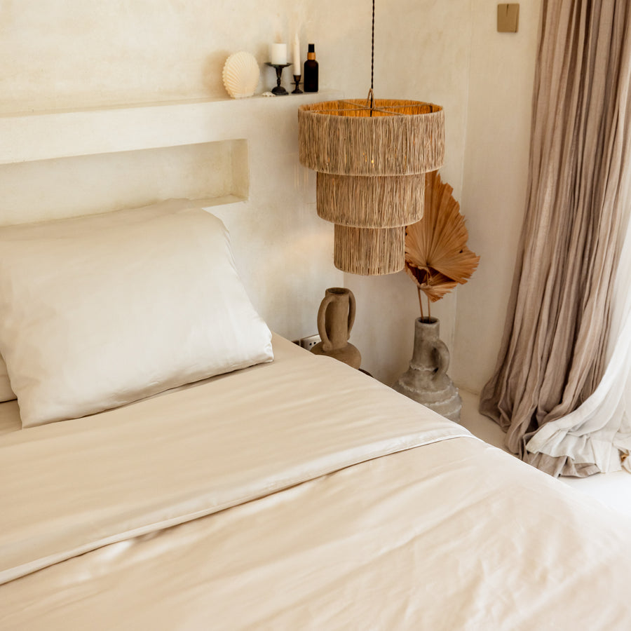 Ensemble de draps en satin de bambou biologique