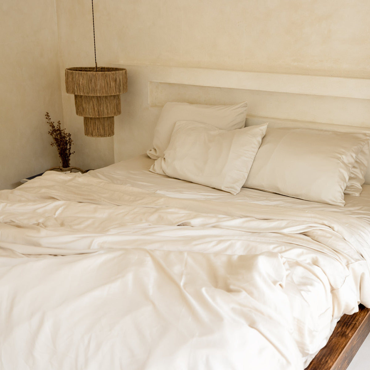 Ensemble de draps en satin de bambou biologique