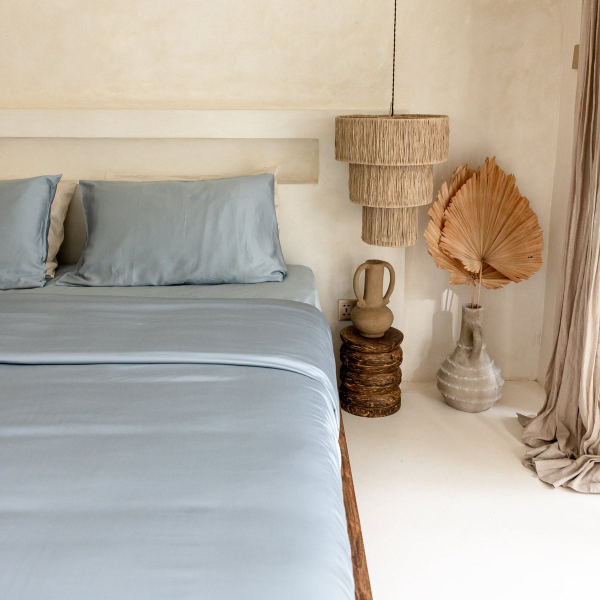 Ensemble de draps en satin de bambou biologique