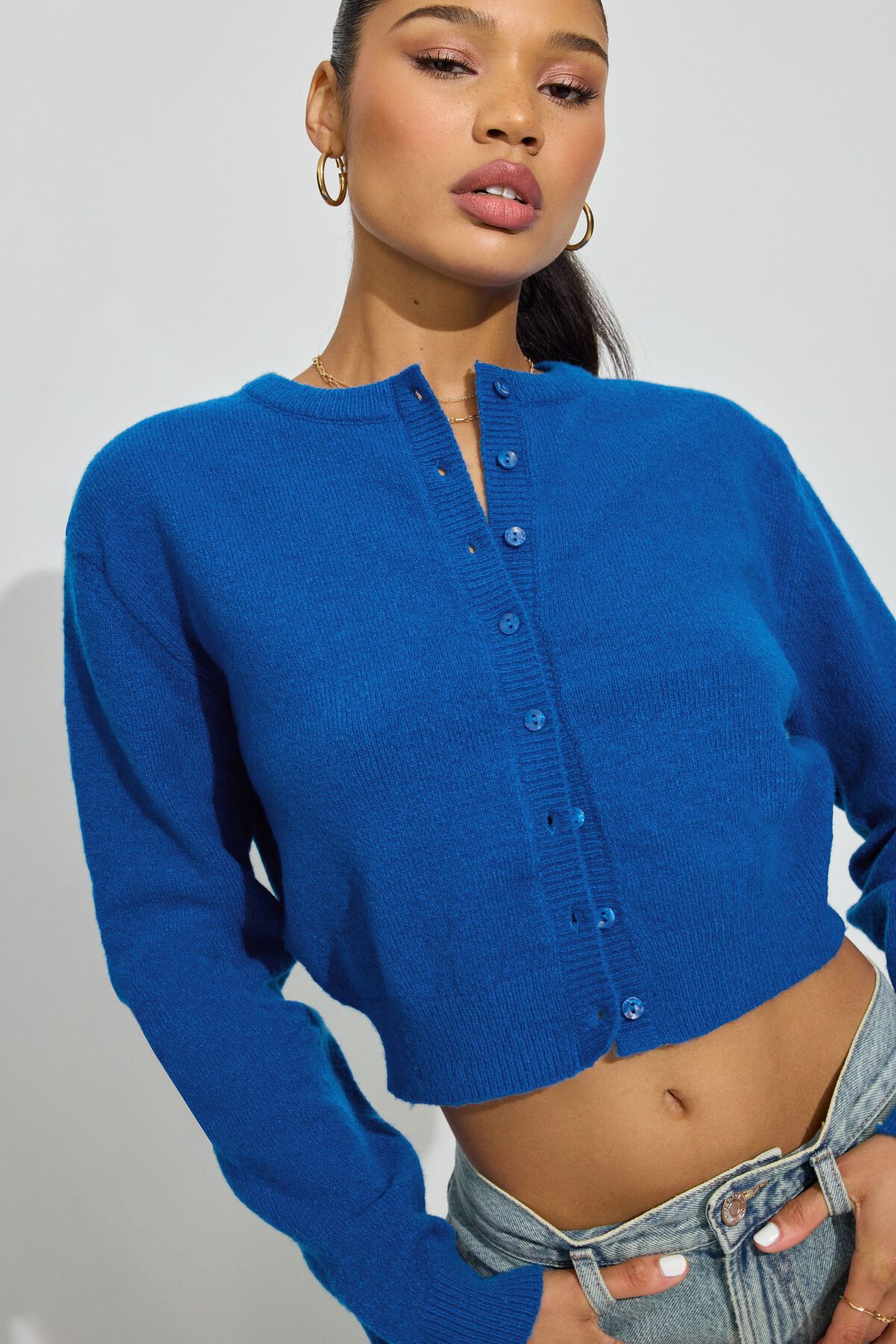 Cardigan boutonné spongieux