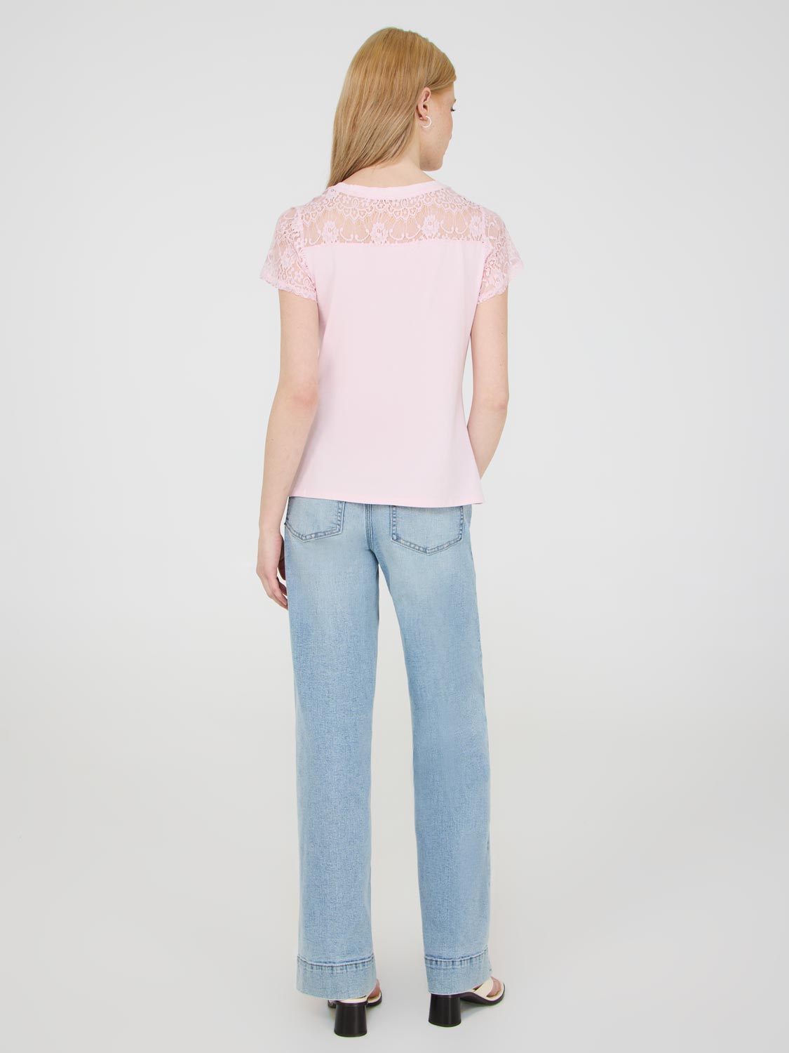 T-shirt à manches courtes en dentelle