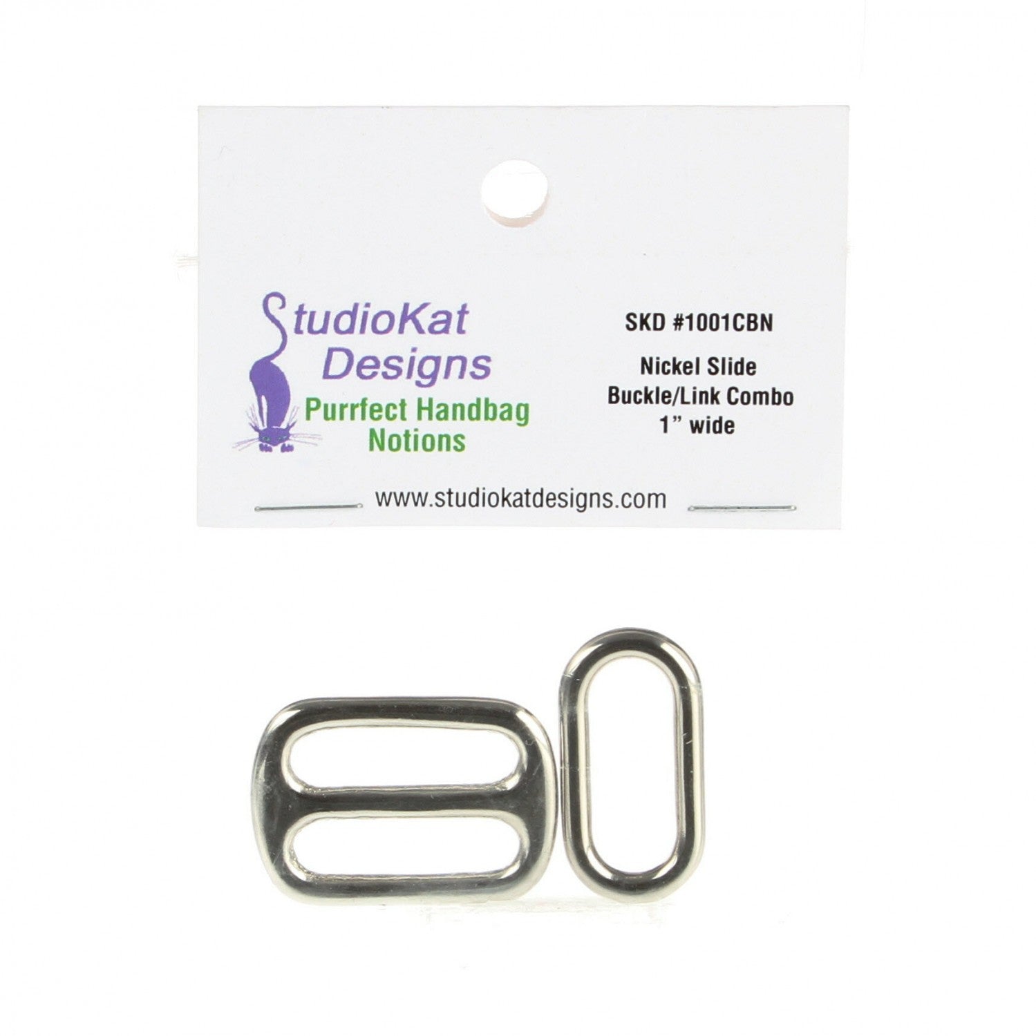 Combinaison boucle coulissante et lien - Nickel 1 po de large