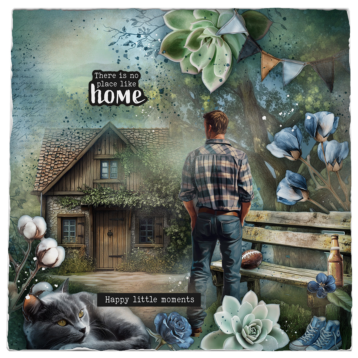 SL Collage Paper Pad Denim Weekends Essentials 203x203x5mm 24 Sheets