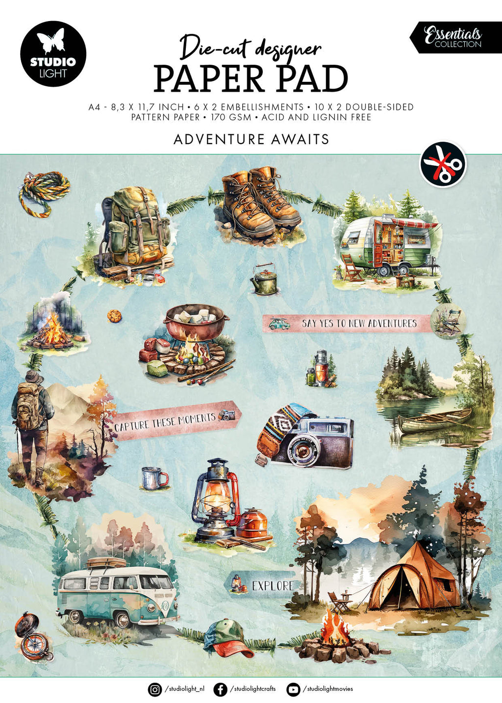 SL Die-Cut Paper Pad Adventure Awaits Essentials 32 SH